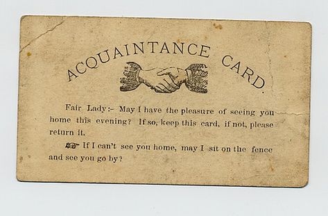 Acquaintance card: better even than a calling card? Library Cards, Night Circus, Fair Lady, Beating Heart, E Card, Calling Cards, Victorian Era, The Words, Inspire Me