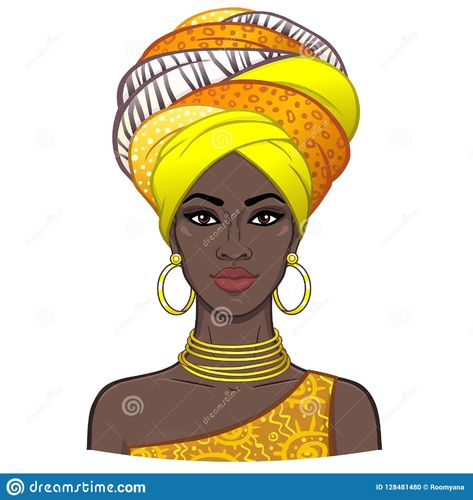 Animation Portrait, Art Black Love, African Drawings, African Women Painting, Egyptian Princess, African Women Art, African Crafts, Afrique Art, African Paintings