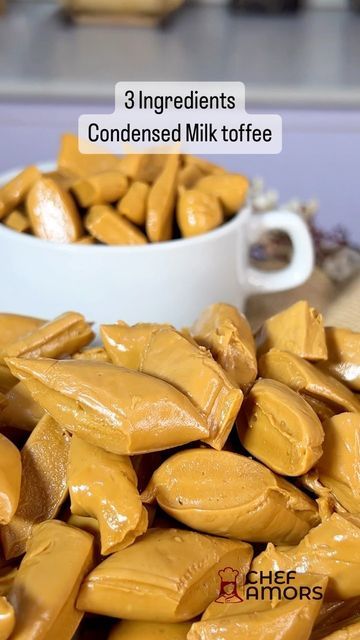 Condensed Milk Toffee, Milk Toffee, Vanilla Flavor, Condensed Milk, Sweet Treat, Pretty Much, 3 Ingredients, Toffee, Health Food