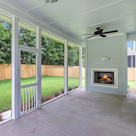 The attention to detail makes every day amazing in The Wheatley, a new construction home for sale in Norwood Oaks. The 12-foot slider wall in the family room opens to the extended screen porch, allowing you to delight in the outdoors. Explore more of this open-concept floor plan at the link in our bio and share how you would enjoy this screened-in porch in the comments. #DavidWeekleyHomes #CharlestonHomes #LowCountryLiving #ScreenedInPorch #OutdoorRetreat #HomeForSale Screened In Porch With Double Doors, Porch To Patio Transition, Detached Screened In Porch And Deck, Craftsman Style Screened In Porch, Screen Porch Exterior View, Hardy Board Screened Porch, Screened Front Porches, Invisible Screen, Open Concept Floor Plans