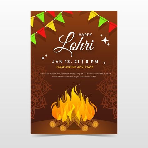 Lohri Poster, Lohri Celebration, Lohri Festival, Happy Lohri, Food Backgrounds, Creative Illustration, Red Wallpaper, Vector Hand, Banner Template