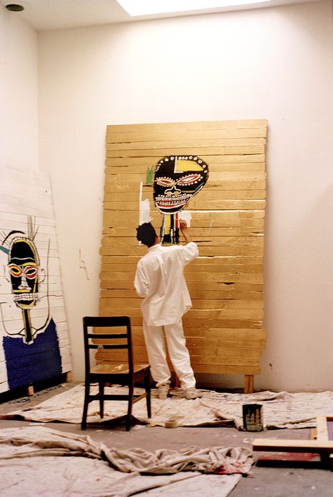 Jean-michel Basquiat Paintings, Jean Basquiat, Jean Michel Basquiat Art, Basquiat Paintings, Basquiat Art, Painting Gold, Interior Design Mood Board, Jean Michel Basquiat, Jean Michel