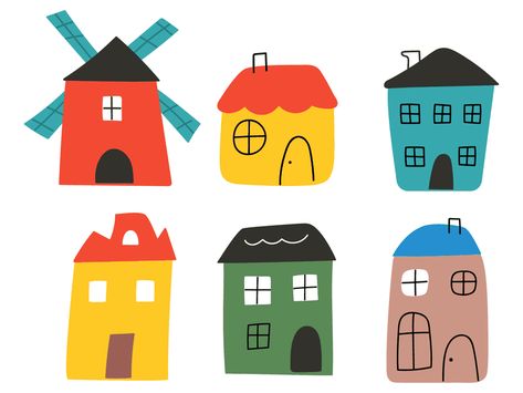 Browse thousands of Houses images for design inspiration | Dribbble Playroom Paint, Ipad Painting, Clothes Embroidery Diy, Drawing Clipart, House Illustration, Funny Illustration, Kids Fabric, Embroidery On Clothes, Cute Little Drawings