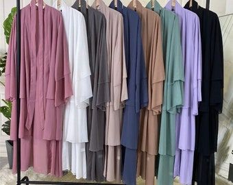 LAMISAHCLOTHING - Etsy UK Elegant Abayas, Scarf Dimensions, Abaya Kimono, Open Abaya, Kimono Coat, Eid Dresses, Dress Chiffon, Abaya Dress, Islamic Clothing