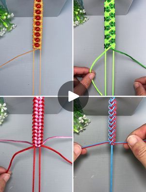 Bracelet Patterns For Beginners, Friendship Bands, Bracelet Making Tutorial, Handmade Bracelets Tutorial, Diy Friendship Bracelet, Bracelet Craft, Thread Bracelet, Diy Bracelets Tutorials, Simple Crafts