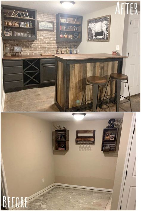 10. Basement Dry Bar DIY Diy Dry Bar Ideas, Diy Basement Bar Plans, Basement Dry Bar, Basement Dry Bar Ideas, Build A Basement, Small Basement Bar, Diy Basement Bar, Basement Bar Decor, Bar Decor Ideas