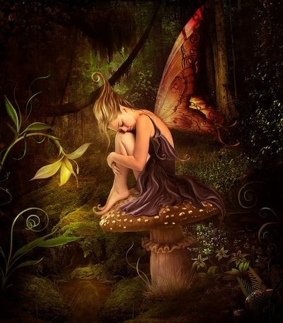 Preview Art 23508 Fairy Sitting On Mushroom, Sitting On Mushroom, Fairies Exist, Yellow Flower Art, Fairy Sitting, Fairy Photoshoot, Fairy Illustration, Pixies Fairies, Underwater Art