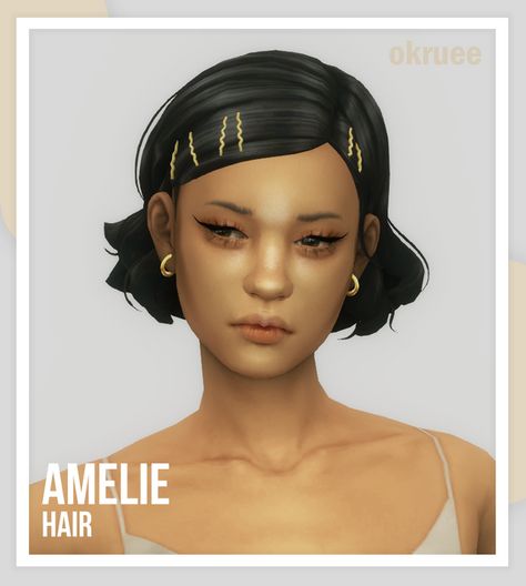 amelie hair | okruee on Patreon Okruee Sims 4, Rihanna Hairstyles, Sims Packs, Pelo Sims, A Hairstyle, Sims 4 Mm Cc, Sims 4 Expansions, Sims 4 Cc Folder, Sims 4 Characters