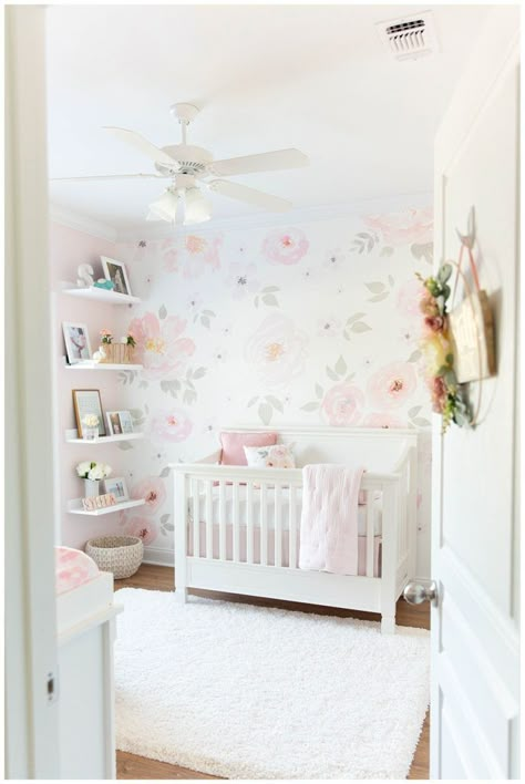 Baby Girl Floral Nursery, In Home Lifestyle Session, Girl Nursery Pink, Baby Nursery Inspiration, Baby Room Organization, Lifestyle Portraits