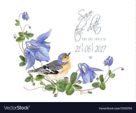 Digital Invitations Wedding, Postal Vintage, Health Care Products, Purple Bird, Cute Bird, Flower Bird, Creative Poster Design, Save The Date Card, Bird Cards