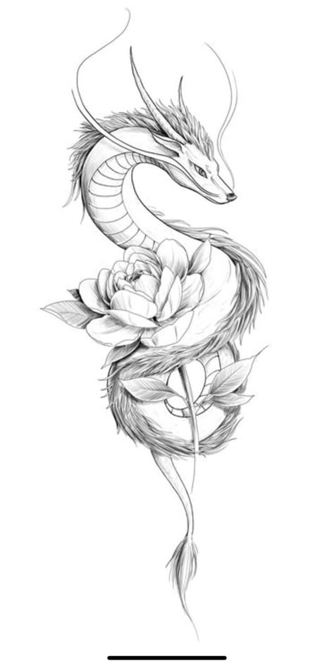 Dragon Tattoo Small For Women, Asian Dragon Tattoo For Women, Wrist Dragon Tattoo, Female Dragon Tattoo, Chinese Dragon Sketch, Fineline Dragon Tattoo, Feminine Dragon Tattoo For Women, Dragon With Flowers Tattoo, Dragon Flower Tattoo