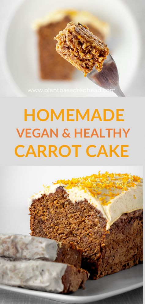 This moist and fluffy homemade carrot cake is vegan, meaning it is eggless and dairy-free. Since this carrot cake is also completely sugar-free (it's still sweet and of course tasty), made with nuts, and with lots of carrots, it can even be classified as healthy and may be eaten as a dessert or as a breakfast. What you will also love about this recipe is, that this yummy cake turns out moist, but not too wet and not dense at all. Topped with a creamy vegan icing without cream cheese. Healthy Vegan Carrot Cake, Healthy Carrot Cake, Vegan Cream Cheese Frosting, Carrot Cake Bars, Vegan Carrot Cake, Cheesecake Vegan, Healthy Carrot Cakes, Postre Keto, Vegan Carrot Cakes