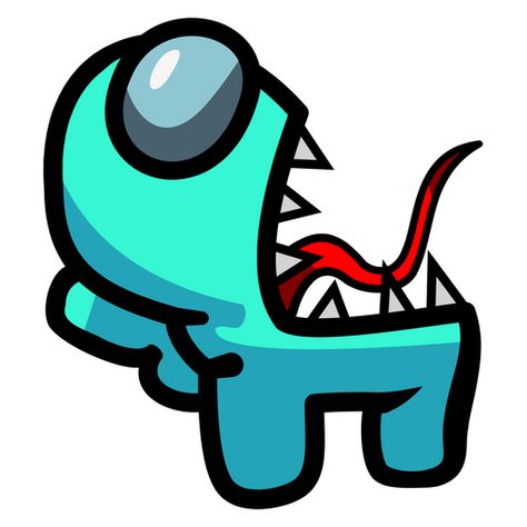 What is this little cyan toothy creature? This is the Impostor, one of the roles in the popular game Among Us, which runs around the spaceship, arranges sabotages, makes away with all crew members,... Among Us Spaceship, Amon Us, Amog Us, Imposter Among Us, Gaming Stickers, Among Us Characters, Blue Characters, Among Us Character, Yoda Sticker