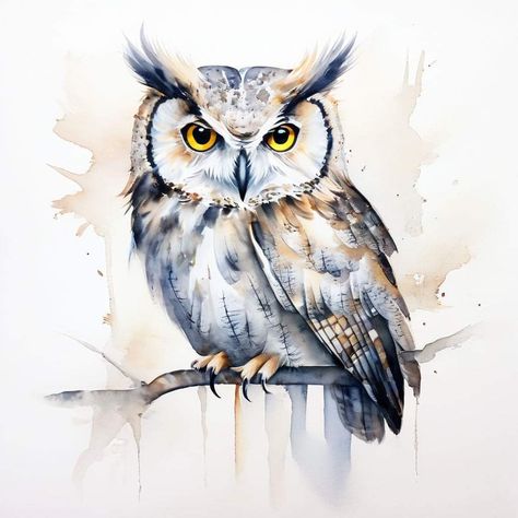 Pencil Portrait Drawing, Owls Drawing, Owl Tattoo, Animal Sketches, Still Life Art, Owl Art, Watercolor Bird, Birds Painting, Art Drawings Sketches