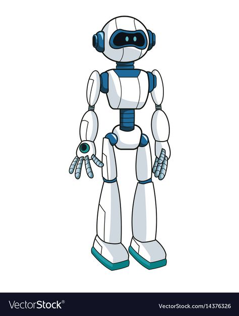 Simple Robot Drawing, Robot Vector Illustration, Science And Technology Drawing, Robotics Drawing, Technology Art Illustration, Technology Drawing Ideas, Robot Illustration Design, Cute Robot Illustration, Robots Art Drawing