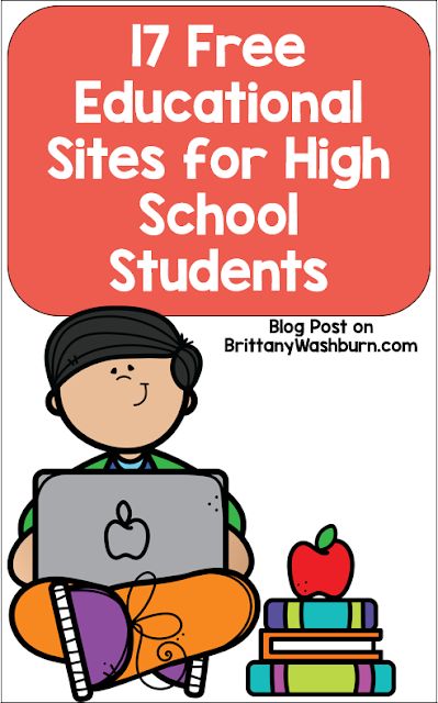 These are some of the top free educational sites for high school.  I’ve focused here on websites you can let your students roam free on because the entire site is filled with educational tools to equip your students for academic success. Free Learning Websites For High School, Websites For High School Students, Free Educational Websites, Free Learning Websites, High School Activities, Early Childhood Learning, Struggling Students, School Plan, Homeschool High School