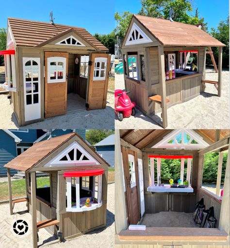 Walmart Home, Wooden Playhouse, Backyard Play, Play House, Backyard Fun, Outdoor Fun, Solar Lights, Night Time, Solar