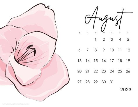 Phomemo Printables, 2023 Landscape, Love Printables, Calendar Image, 2023 Calendar Printable, Summertime Activities, Pink Calendar, Happy 19th Birthday, International Friendship Day