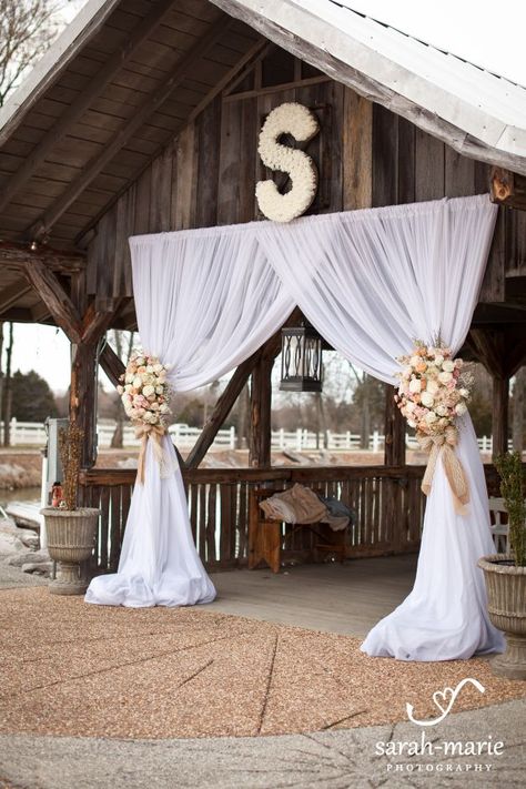 Rustic Gazebo, Burlap Lace Wedding, Barn Wedding Decorations, Arch Decoration Wedding, Wedding Entrance, Wedding Cake Designs, Lace Weddings, Event Styling, Here Comes The Bride