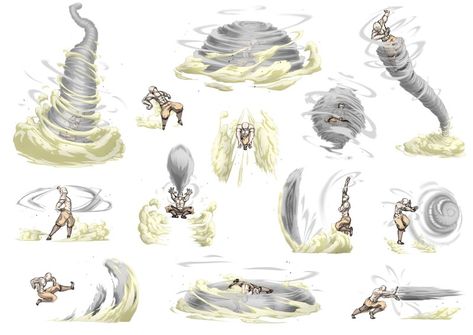 Airbending Poses, Avatar Airbending Poses, Elemental Magic, Elemental Powers, Super Powers Art, Avatar The Last Airbender Art, Magic Design, Concept Art Drawing, Magic Art