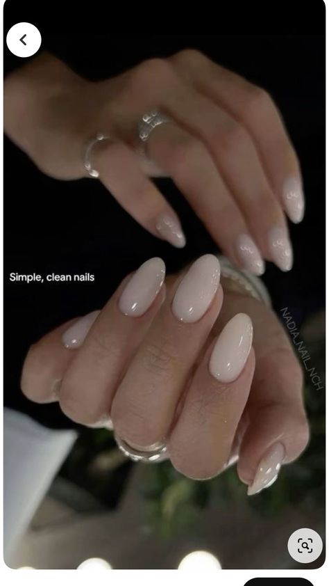 Classy Shirt Nails, French Tip Sns Nails Almond, Bridal Almond Nails, Almond Engagement Nails, Clean Simple Nails, Natural Nail Inspiration, Soft Nail Colors, Wedding Nails Classy, Neutral Bridal Nails