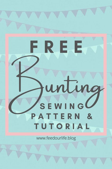 Make some bunting with this free and easy sewing pattern and tutorial. Bunting is great for decor, parties, garden and outdoors, gifts, just about anything! #sewbunting #makebunting #easybunting #freebuntingpattern #feedourlife Diy Bunting, Garden Patios, Bunting Pattern, Make Bunting, Bunting Diy, Baby Nurseries, Free Pattern Download, Christmas Bunting, Cottage Charm