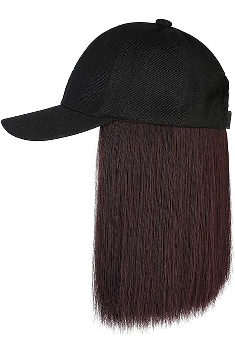 Womens hat Hairstyle Hair Cap Hat Baseball Long Adjustable Hair Wig Attached Hair Straight wig Women&#39;s Hats &amp; Caps Baseball Cap Hair, Baseball Cap Hairstyles, Hat Hair, Wig Hat, Fedora Hat Women, Womens Hat, Womens Sports, Outdoor Hats, Hair Straight