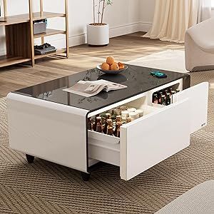 Coffee Table With Fridge, Ice Beer, Smart Fridge, Smart Table, Smart Refrigerator, Large Refrigerator, Summer Living Room, Fancy Table, Refrigerator Drawers