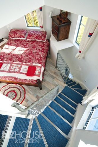 lighthouse bedroom - cozy quarters....one would need to be very organized to function in this space. Lighthouse Bedroom, Lighthouse House, Lighthouse Home, To The Lighthouse, Bedroom Cozy, Cozy Spaces, Beach Bungalows, Interior Design Diy, The Lighthouse