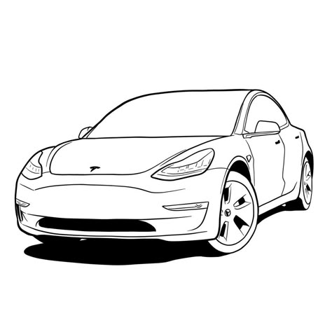 How to draw 2021 Tesla Model 3 Tesla Drawing Car, Tesla Coloring Pages, Tesla Illustration, Tesla Drawing, Jason Drawing, Tesla Motor, Tesla Logo, Free Paper Models, Tesla Motors