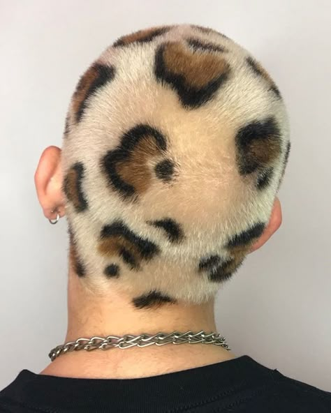 HAIR FASHION CULTURE on Instagram: “Leopard love. Creative colour #inspo via @georgiabluebassett @bleachlondon 🐆” Leopard Print Buzzcut, Leopard Hair Dye, Buzzed Hair Designs, Bleached Buzzcut, Buzzcut Designs, Buzzcut Ideas, Buzz Cut Designs, Buzz Designs, Pixie Buzz Cut