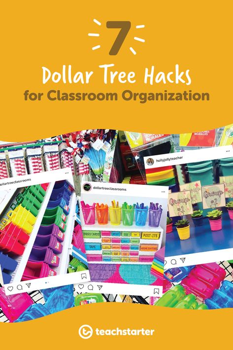 Teacher Dollar Tree Hacks, Dollar Store Classroom Organization, Dollar Store Classroom Hacks, Dollar Store Hacks For Teachers, Dollar Tree Teacher Finds, Dollar Store Teacher Hacks, Dollar Tree Diy Classroom Decor, Dollar Tree Classroom Hacks, Dollar Tree School Organization