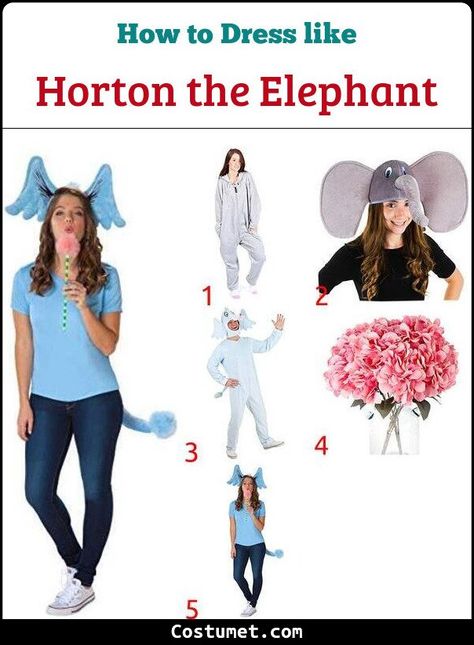 Horton the Elephant's (Horton Hears a Who!) Costume for Cosplay & Halloween 2022 Elephant Costume Diy, Horton Hears A Who Costume, Horton Costume, Horton The Elephant, Who Costume, Elephant Costume, Seussical Costumes, Elephant Hat, Elephant Costumes