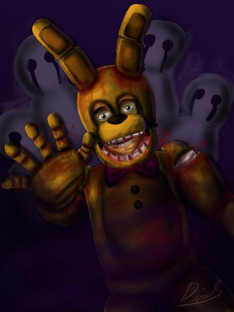 Springlock Failure Fnaf, Springlock Failure, Fnaf Art, Five Night, Five Nights At Freddy's, Scooby Doo, Iron Man, Drawings, Fictional Characters