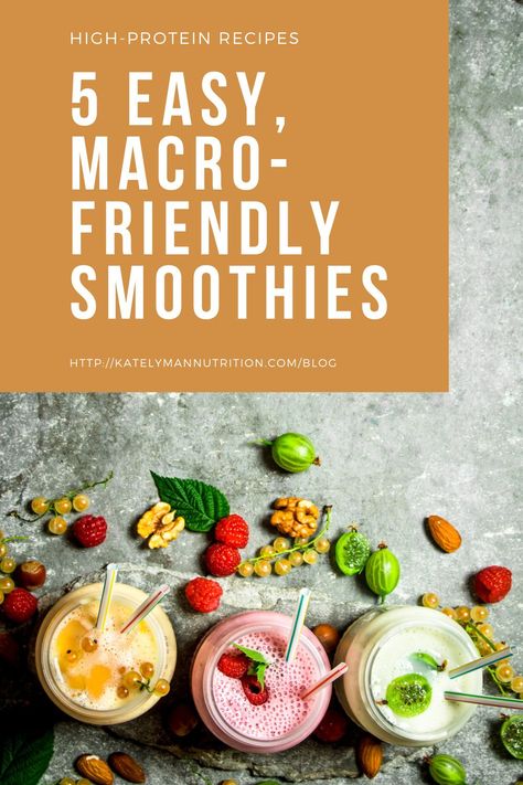 Macro Friendly Carb Snacks, Faster Way Protein Shake, Macros Friendly Lunches, Faster Way Smoothie Recipes, Macro Friendly Smoothies Protein Shakes, Macro Friendly Protein Shakes, Macro Smoothie Recipes, Macro Smoothie, Macro Friendly Smoothies