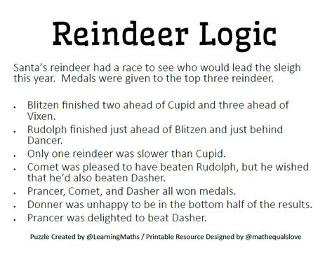 Santa Math, Christmas Riddles, Logic Math, Grid Puzzles, Math Logic Puzzles, Sarah Carter, Logic Problems, Logic Puzzle, Math Riddles