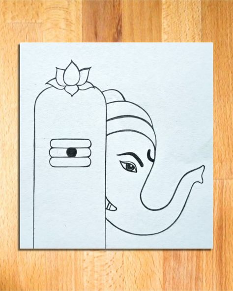 how to draw lord Ganesha and shivling sketch, Ganpati pencil drawing easy for beginners || lord ganesha drawing, how to draw ganpati bappa, easy drawing of ganpati bappa, ganpati bappa pencil drawing, lord ganesha sketch, lord ganesha pencil drawing, art videos, god drawing, pencil drawing, simple drawing, line arts, drawing tutorial, vivek art academy. Ganesh Sketch Pencil Easy, Ganesha Art Simple, Ganeshji Drawing Easy, Easy God Drawings For Beginners, Ganesh Rangoli Design Ganesha, Drawing Rangoli Designs, Simple God Drawings, Easy Drawings God, Simple Ganpati Rangoli Design