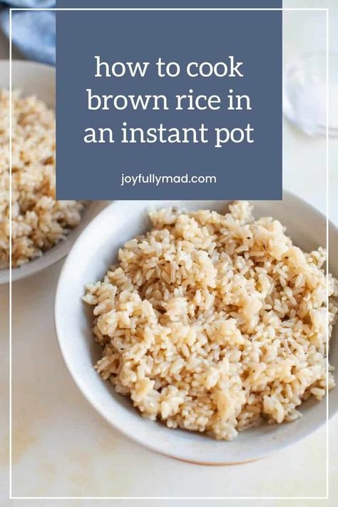 Need to save space on your stove-top and time in the kitchen? Learn how to cook brown rice in an Instant Pot and you can do both! Brown Rice In Instant Pot, Fluffy Brown Rice, Basmati Brown Rice, Rice In Instant Pot, Instant Pot Brown Rice, Rice In The Instant Pot, Perfect Brown Rice, Make Brown, Paleo Dishes