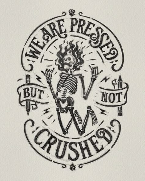 Pressed But Not Crushed, Storyteller Tattoo, Illustration Art Tattoo, Pipe Tattoo, 2024 Sketch, Tattoo Typography, Typography Sketch, Logos Vintage, Vintage Logos