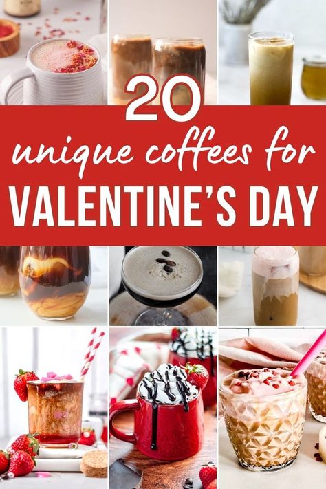 What better way to say I love you on Valentines Day than with one of these unique Valentines Day coffee recipes. From simple Valentines Day latte recipes to extravagant hot and iced Valentines coffee recipe ideas, a romantic coffee drink is the perfect way to start the most romantic day of the year. Coffee Recipe Ideas, Winter Coffee Recipes, Coffee Drink Ideas, Coffee Drinks Recipes, Different Coffee Drinks, Flavored Coffee Recipes, Barista Recipe, Hot Coffee Drinks, Valentines Coffee