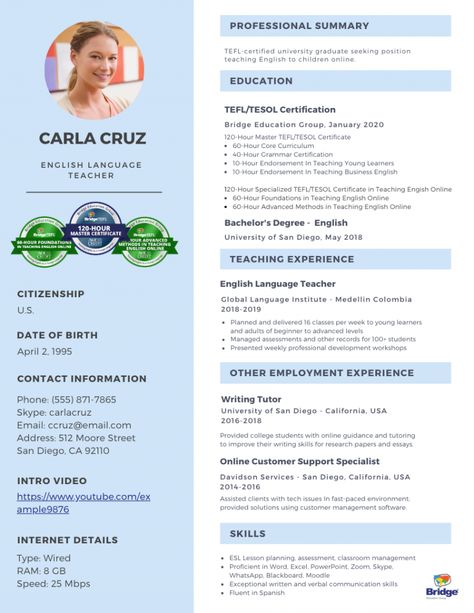 Esl Teacher Resume, Teaching Resume, Tefl Teacher, Online Teacher, American English Words, Teaching Business, Teacher Cv, Teacher Resume Template, Online Teaching Jobs