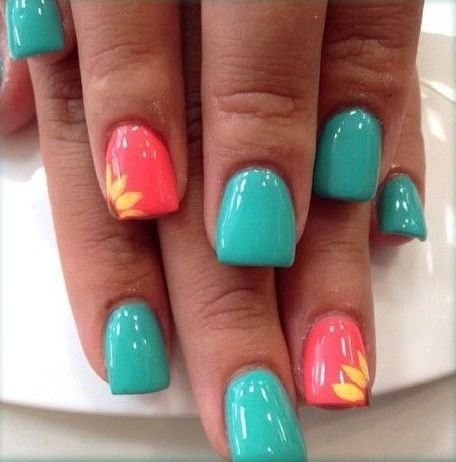 Spring Pedicure, Red Nails Acrylic, Wine Red Nails, Sunflower Nails, Coral Nails, Cute Spring Nails, Cute Summer Nails, Nails And Toes, Nails And Hair