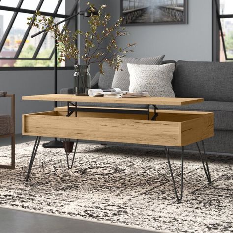 Lift Up Coffee Table, Hairpin Style, Open Shelving Units, Lift Top Coffee Table, Nursery Furniture Sets, Teen Bedding, Coffee Table Wayfair, Coffee Table With Storage, Menu Furniture