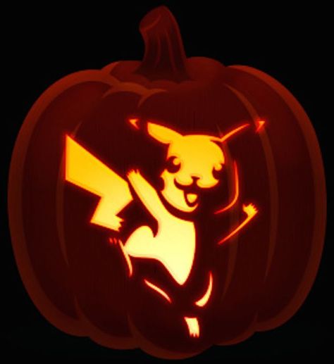 Pikachu will be all the rage with the popularity of Pokemon GO Pikachu Pumpkin Stencil, Pokemon Pumpkin Stencils, Pikachu Pumpkin, Easy Pumpkin Designs, Pokemon Pumpkin, Pumpkin Carving Patterns Free, Pumkin Carving, Easy Pumpkin Carving, Amazing Pumpkin Carving