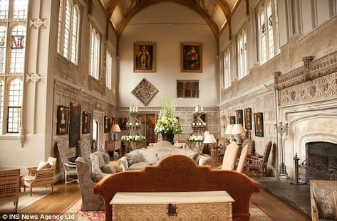 Grand: Fawsley Hall in Northamptonshire offers the aristocratic lifestyle at a £15million asking price Elizabeth I, English Country House, Classic Interior, Fireplace Decor, Manor House, Luxury Life, 16th Century, Country House, Life Is Good