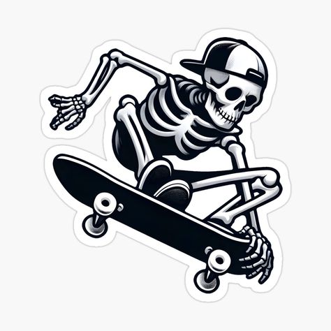 Get my art printed on awesome products. Support me at Redbubble #RBandME: https://www.redbubble.com/i/sticker/Skeleton-On-a-Skateboard-by-DetourShirts/155970795.EJUG5?asc=u Zumiez Stickers, Skeleton On A Skateboard, Skateboarding Skeleton, Skateboard Stickers, A Skeleton, Skateboarding, Skeleton, Skateboard, Awesome Products