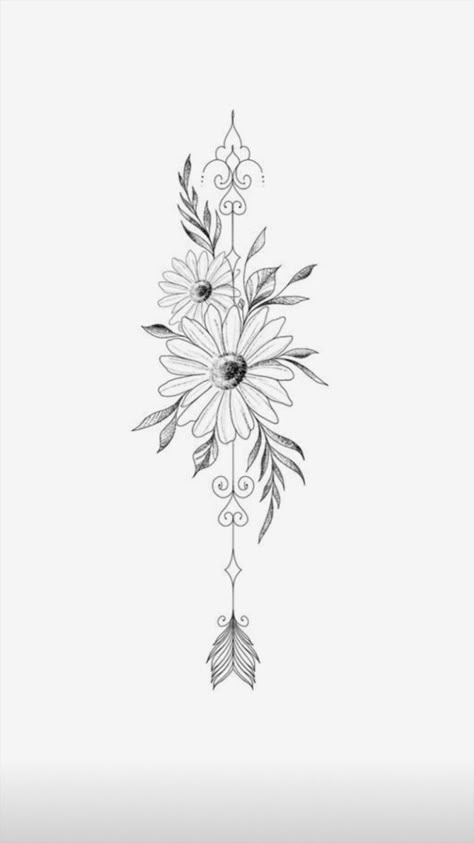 Awesome Tattoo Designs, Awesome Tattoo, An Arrow, Tattoo Ideas, Tattoo Designs, Daisy, Tattoos, Black, Design