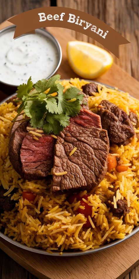 Savor the flavors of Beef Biryani! Spiced beef layered with aromatic rice, cooked to perfection, and garnished with fresh herbs. A satisfying, flavorful dish that brings the taste of India to your table. Beef Biryani Recipe, Beef Biryani, Spiced Beef, Cooked Rice, Biryani Recipe, Indian Dishes, Biryani, Family Favorites, The Taste