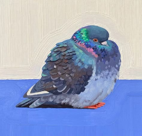 Artist - Leah Gardner Cute Pigeon, Kunstjournal Inspiration, Painting Inspo, Birds Painting, 그림 그리기, Bird Art, Pretty Art, Pigeon, Painting Inspiration