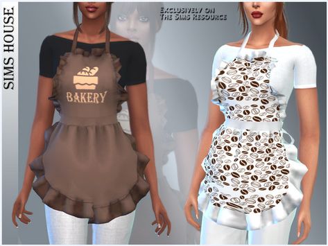 Shirts With Holes, Asymmetrical Sweater, Sims 4 Collections, Cute Aprons, Sims Hair, Sims 4 Cas, Sims 4 Cc Finds, Womens Aprons, Apron Dress